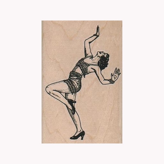 Dancing Lady RUBBER STAMP Woman Dancing Stamp Lady Stamp Etsy