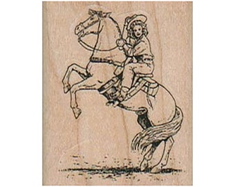 Cowgirl On Horse RUBBER STAMP, Cowgirl Stamp, Western Stamp, Old West Stamp, Wild Wild West, Horse Riding Stamp, Rodeo Stamp, Horse Stamp