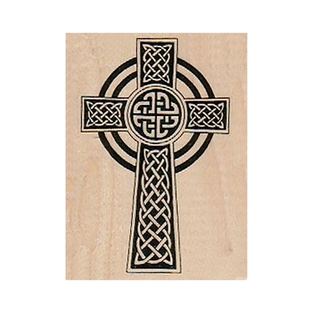 Celtic Cross RUBBER STAMP, Cross Stamp, Religious Stamp, Pagan Sun Sign