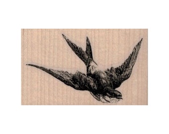 Swallow Flying RUBBER STAMP, Nature Stamp, Bird Stamp, Bird Watchers, Bird Lovers, Outdoor Stamp, Swallow Bird Stamp, Bird Gift Ideas