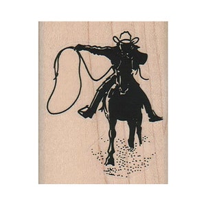 Cowboy mit Lasso GUMMIstempel, Cowboy Stempel, Reiten Stempel, Rodeo Stempel, Old West Stempel, Pferdestempel, Western Stempel, Ranch