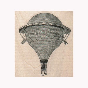 Carimbo de borracha com balão vitoriano, carimbo vitoriano, carimbo de balão, carimbo de balão de ar quente, carimbo vintage, carimbo steampunk, carimbo de viajante