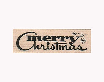 Merry Christmas RUBBER STAMP, Merry Christmas Stamp, Christmas Stamp, XMAS Stamp, Christmas Cheer Stamp, Christmas Cards, Holiday Cards