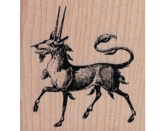 Pirassoipi Bicorn RUBBER STAMP, Fantasy Stamp, Mystical Stamp, Mystical Creature Stamp, Pirassoipi Stamp, Bicorn Stamp, Unicorn, Medieval