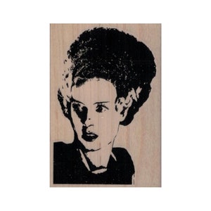 Bride of Frankenstein RUBBER STAMP, Halloween Stamp, Horror Movie Stamp, Frankenstein Stamp, Halloween Monster, Frankenstein's Bride