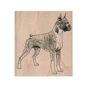 Boxer RUBBER STEMPEL, hondenstempel, boxerstempel, stempel hondenliefhebbers, hondenstempel, staande bokser, puppystempel, hondenshowstempel, dierenliefhebber
