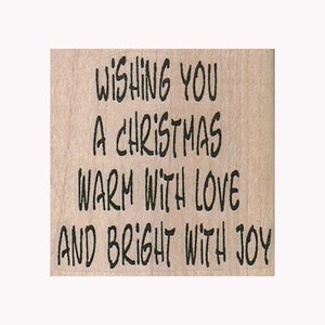 Wishing You/Christmas RUBBER STAMP, Merry Christmas Stamp, Christmas Stamp, XMAS Stamp, Holiday Stamp, Christmas Cheer Stamp, Holidays