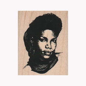 Dame mit Ohrringen STEMPEL, Schöne Dame Stempel, Afroamerikanerfrau Stempel, Modellstempel, Fotografie Stempel, Frauenstempel, Damenstempel