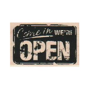 Open bord RUBBERSTEMPEL, Come In We're Open-stempel, bedrijfsstempel, Open For Business-stempel, open stempel, bedrijfsstempel, welkomstbord, open