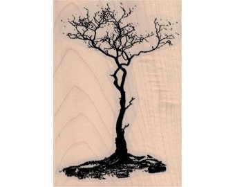 Weathered Tree RUBBER STAMP, Tree Stamp, Nature Stamp, Outdoor Stamp, Branch Stamp, Woods Stamp, Tree Branch Stamp, Leafless Tree Stamp