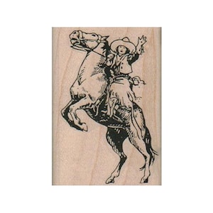 Cowgirl On Horse RUBBER STAMP, Cowgirl Stamp, Western Stamp, Old West Stamp, Wild Wild West, Horse Riding Stamp, Rodeo Stamp, Horse Stamp