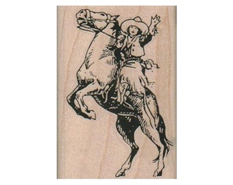 Cowgirl On Horse RUBBER STAMP, Cowgirl Stamp, Western Stamp, Old West Stamp, Wild Wild West, Horse Riding Stamp, Rodeo Stamp, Horse Stamp