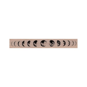 Sello de goma de fases lunares, sello de goma espacial, sello de alunizaje, sello de goma lunar, sello de goma de luna llena, luna creciente, sello de Halloween