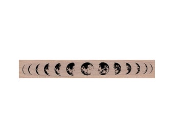 Moon Phases RUBBER STAMP, Space Rubber Stamp, Moon Landing Stamp, Lunar Rubber Stamp, Full Moon Rubber Stamp, Crescent Moon, Halloween Stamp