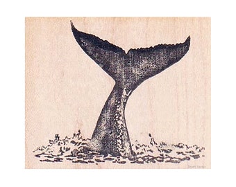 Whale Tail RUBBER STAMP, Whale Stamp, Ocean Stamp, Sea Life Stamp, Humpback Stamp, Marine Life Stamp, Blowhole Stamp, Whale Lovers Stamp