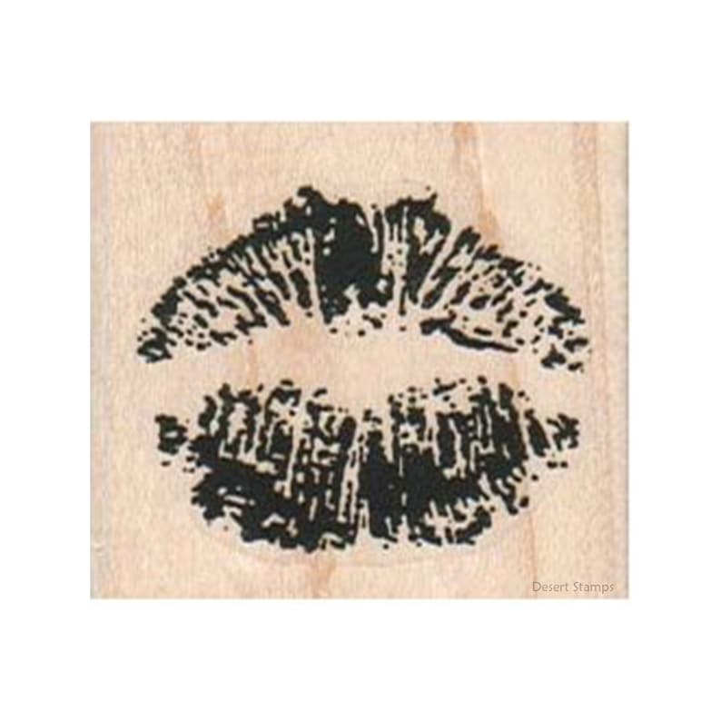 Kissing Lips RUBBER STAMP Woman Stamp Lady Stamp Kissing Etsy