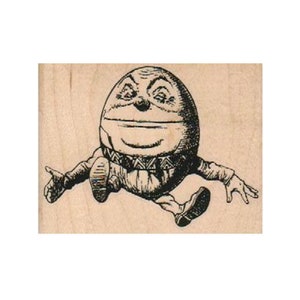 Tampon en caoutchouc Humpty Dumpty, timbre Alice au pays des merveilles, tampon oeuf, Humpty Dumpty, tampon oeuf déguisé