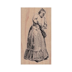 Dame opent wijn RUBBERSTEMPEL, Victoriaanse vrouwenstempel, wijnliefhebberstempel, wijnstempel, vrouwenstempel, oude damestempel, drinkstempel, vintage