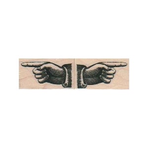 Set van 2 wijzende handen RUBBERSTEMPEL, handstempels, vingerstempels, aanwijsstempels, richtingsstempels, gemengde media-stempels, toon de weg-stempel