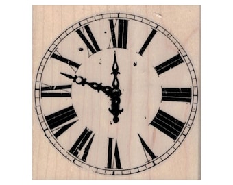 Clock Face RUBBER STAMP, Clock Stamp, Time Stamp, Roman Numeral Stamp, Watch Stamp, Mixed Media Stamp, Clock Face Stamp, Pocket Watch, Hours