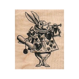 March Hare RUBBER STAMP, Alice in Wonderland Rubber Stamp, Wonderland Stamp, Rabbit Rubber Stamp, Hare Stamp, Bunny Stamp, Tea Party Stamp