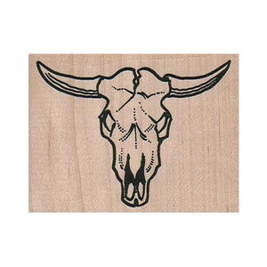 Stiergeweih STEMPEL, Cowboy Stempel, Western Stempel, Alter Westen Stempel, Wilder Westen Stempel, Stierschädel Stempel, Totenkopf Stempel, Tierskelett