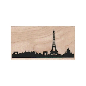 Paris Skyline RUBBER STAMP, Paris Stamp, Travel Stamp, Vacation Stamp, Tourist Stamp, Architecture Stamp, France Stamp, Paris France Stamp