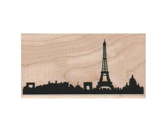 Paris Skyline RUBBER STAMP, Paris Stamp, Travel Stamp, Vacation Stamp, Tourist Stamp, Architecture Stamp, France Stamp, Paris France Stamp