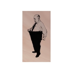 Alfred Hitchcock Funny TAMPON EN CAOUTCHOUC, Tampon pour film Hitchcock, Tampon Homme perdant du poids, Tampon Hollywood, Tampon film d'horreur, Hitchcock