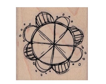 Striped Pattern Circle RUBBER STAMP, Shape Stamp, Background Stamp, Flower Stamp, Pattern Stamp, Circle Stamp, Striped Stamp, Mixed Media