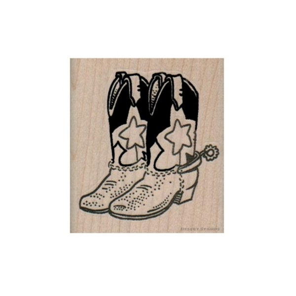 Cowboy Boots RUBBER STAMP, Cowboy Stamp, Horse Riding Stamp, Rodeo Stamp, Old West Stamp, Horse Stamp, Western Stamp, Ranch, Boots, Spurs