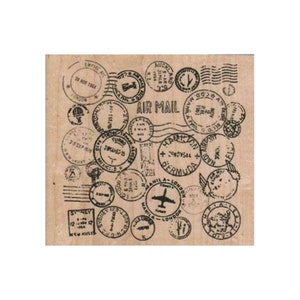 Postal Background RUBBER STAMP, Background Stamp, Mixed Media Stamp, Mail Stamp, Travel Stamp, Postal Stamp, Postmark Stamp, Mail Stamp