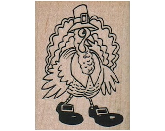 Pilgrim Turkey RUBBER STAMP, Thanksgiving Stamp, Autumn Stamp, Fall Stamp, Pilgrim Stamp, Turkey Stamp, Thanksgiving Turkey Stamp, Holidays