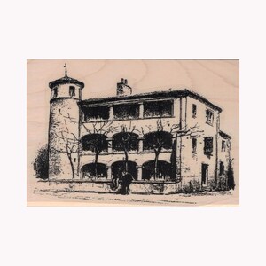 SELLO DE GOMA DE EDIFICIO ANTIGUO, Sello de edificio abandonado, Sello de casa espeluznante, Sello de hogar, Sello de arquitectura, Sello de viaje, Sello de diseño, Vintage