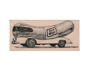 Wienermobile RUBBER STAMP, Hot Dog Mobile Stamp, Food Truck Stamp, Foodie Stamp, Weinermobile Stamp, Hot Dog Lover Stamp, Food Stamp, Food