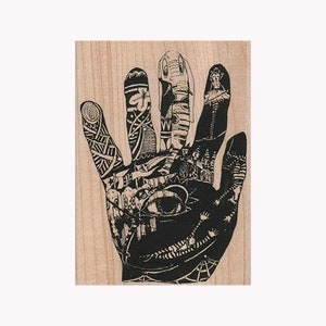 Hand Circus RUBBERSTEMPEL, Collagestempel, Handstempel, Handsilhouetstempel, Mystieke Handstempel, Art Stamp, Mixed Media Stamp, Hand Print