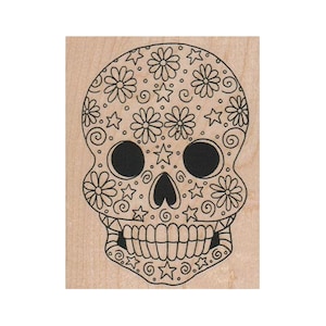 Sugar Skull STEMPEL, Halloween Stempel, Halloween Schädel Stempel, Totenkopf Stempel, Tag der Toten Stempel, Sugar Skull Stempel, Skelett Stempel