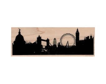 London Skyline RUBBER STAMP, London Stamp, Travel Stamp, Vacation Stamp, Tourist Stamp, Skyline Stamp, UK Stamp, England Stamp, Britain