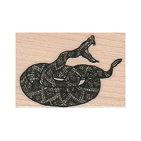 Snake RUBBER STAMP, Rattle Snake Stamp, Reptile Stamp, Striking Rattler Stamp, Venom Stamp, Poisonous Snake Stamp, Slithering, Venomous