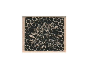 Bumblebee Colony RUBBER STAMP, Honeycomb Stamp, Honey Bee Stamp, Bumble Bee Stamp, Bee Lover Stamp, Insect Stamp, Buzzing Bees Stamp, Bees