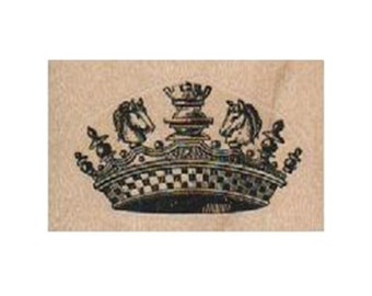 Crown With Horses RUBBER STAMP, Royalty Stamp, Crown Stamp, King Stamp, Queen Stamp, Prince/Princess, Horse Stamp, Royal Stamp, Medieval