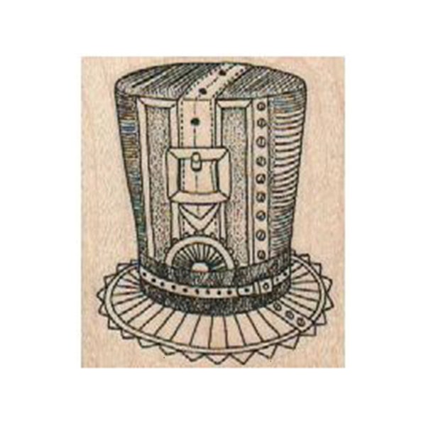 Steampunk Buckle Hat RUBBER STAMP, Steampunk Stamp, Steampunk Hat Stamp, Victorian Hat Stamp, Victorian Stamp, Hat Stamp, Buckle Hat Stamp