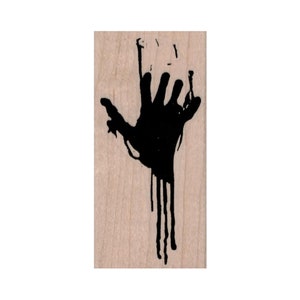 Bloody Hand Print RUBBER STAMP, Halloween Stamp, Blood Stamp, Bloody Stamp, Mixed Media Stamp, Horror Stamp, Hand Print Stamp, Blood Stamp