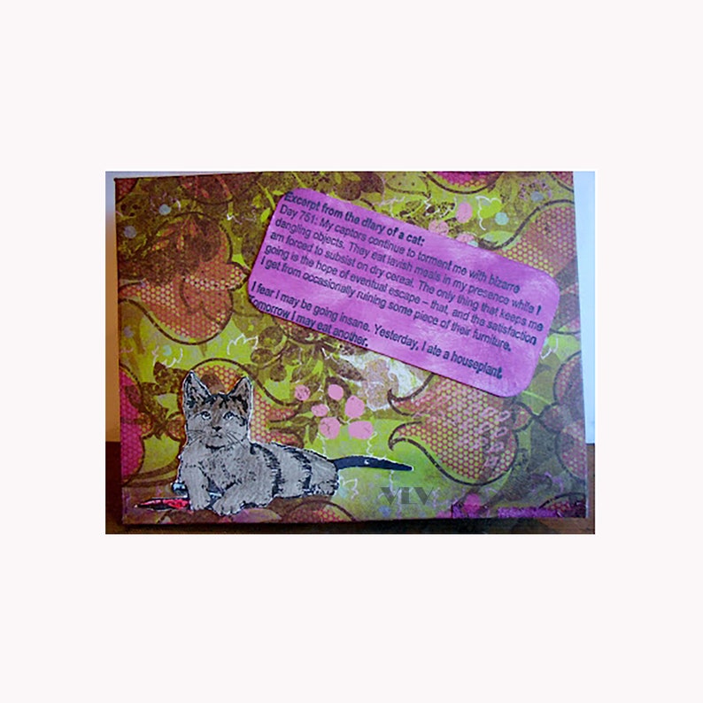 Cat Stamp Funny Feline Life Of A Cat Stamp Cat Diary Entry RUBBER STAMP Cat Diary Stamp Feline Stamp Funny Cat Stamp Kitty Stamp
