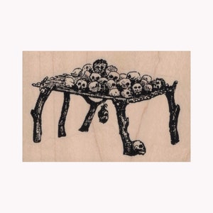 Table Of Skulls RUBBER STAMP, Halloween Stamp,Day Of The Dead Stamp, Bones Stamp, Skull Stamp, Anatomy Stamp, Skeleton Stamp, Skulls Stamp