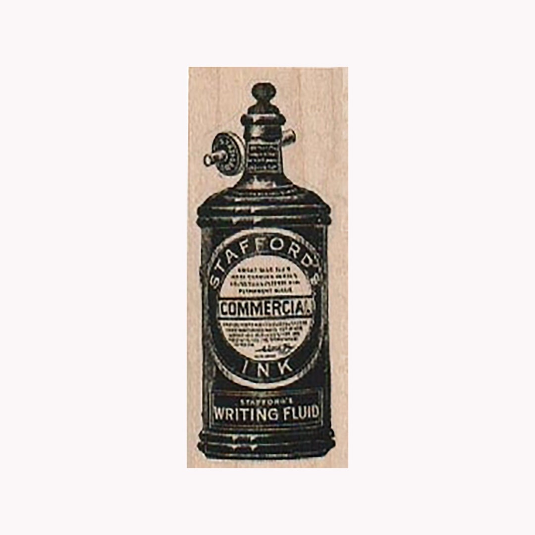 Stafford Ink Bottle RUBBER STAMP, Bottle Stamp, Vintage Stamp, Ink