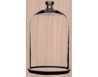 Bell Jar RUBBER STAMP, Jar Stamp, Mixed Media Stamp, Steampunk Stamp, Container Stamp, Jars Stamp, Bell-Jar Stamp, Bell Glass Stamp, Cover