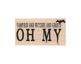 TIMBRO DI GOMMA Vampiri e Streghe, Timbro di Halloween, Timbro di Strega, Vampiri, Streghe e Fantasmi Oh Mio Dio, Detto di Halloween, Mostri di Halloween