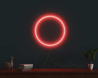 ZEN Circle Neon , geometric neon light , cyberpunk led lamp , japanese enso sign, wall decoration, home lighting, glow circle, portal lamp