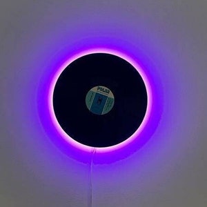 Vinyl Eclipse LED Lamp: Rainbow Color Changing Wall Decor